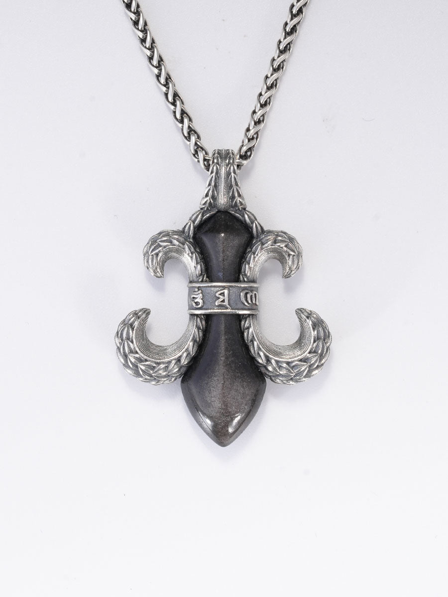 Marga Blessed Iris Necklace - Gold Sheen/Black