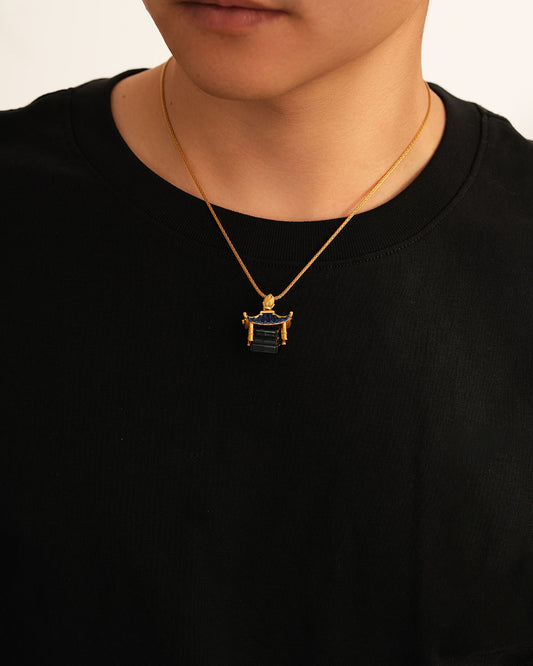 Vinaya Eastern Temple Necklace - Black • Dawn Blue