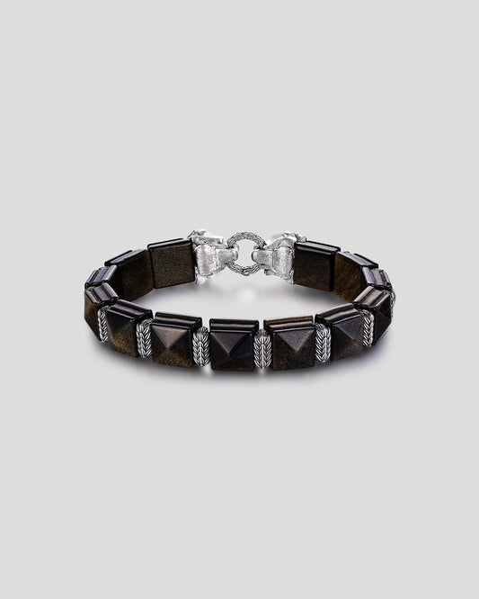 Karma Eastern Tower Bracelet - Black • Gold Sheen, Lion