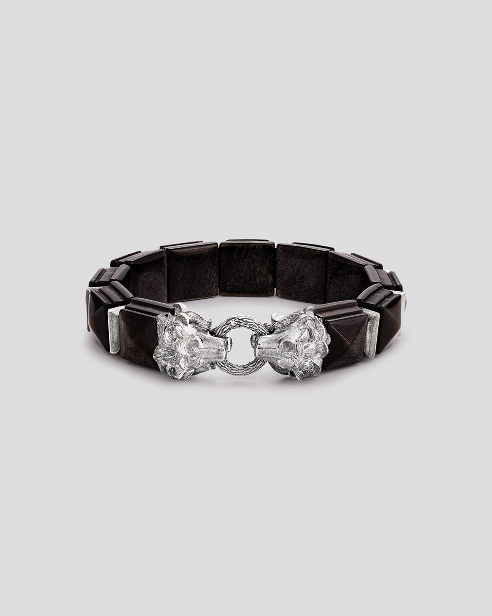 Karma Eastern Tower Bracelet - Black • Silver Sheen, Lion