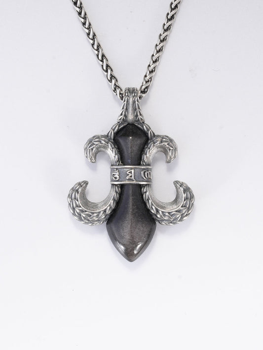 Marga Blessed Iris Necklace - Gold Sheen/Black