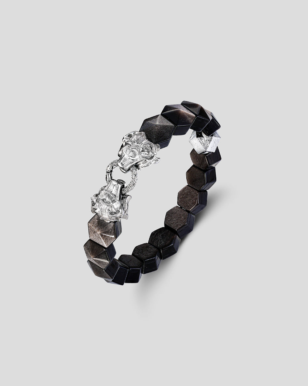 Samsara Eastern Six Realms Bracelet - Black • Silver Sheen, Lion
